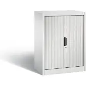 C+P Rollladenschrank Omnispace, 2 OH, abschließbar, B 800 x T 420 x H 1030 mm, Stahl/Kunststoff, lichtgrau