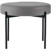 PaperFlow Hocker GAIA, rund, Kunstlederbezug, mausgrau
