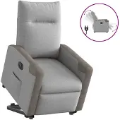 vidaXL Relaxsessel mit Aufstehhilfe Elektrisch Wolkengrau Stoff
