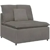 vidaXL Modulares Sofa Mittelmodul mit Kissen Hellgrau 100 cm