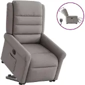 vidaXL Relaxsessel mit Aufstehhilfe Elektrisch Taupe Stoff