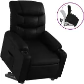 vidaXL Relaxsessel mit Aufstehhilfe Schwarz Kunstleder