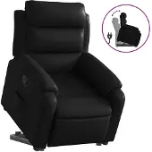 vidaXL Relaxsessel mit Aufstehhilfe Schwarz Kunstleder