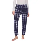 Triumph Loungehose "Mix & Match Tapered Trouser Flannel 02 X", Damen, Gr. 36, N-Gr, grau (grau combination), Flanell, Obermaterial: 100% Baumwolle, lang, Hosen Loungehose, angenehm weich, Karo-Muster