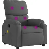 vidaXL Massage-Relaxsessel, Stoff, Dunkelgrau