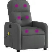 vidaXL Massage-Relaxsessel, Stoff, Dunkelgrau