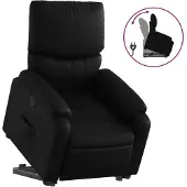 vidaXL Relaxsessel mit Aufstehhilfe Schwarz Kunstleder