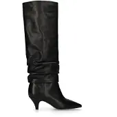 Manfield Schwarze Lederstiefel mit Kitten Heel | Größe 41