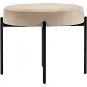 PaperFlow Hocker GAIA, rund, Stoffbezug, elfenbein