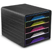 Cep Schubladenbox Smoove GLOSS, 5 Schbe, schwarz / bunt