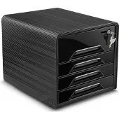 Cep Schubladenbox Smoove Secure schwarz DIN A4 mit 4 Schubladen