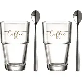 Leonardo Kaffeeglas mit Löffel Solo 410 ml (2er Set)