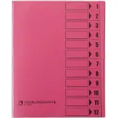 Bene Ordnungsmappe m. Schutzumschlag, Pendarec-Karton, recycling, rosa, 12-tlg.