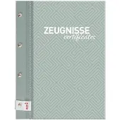 Roth Zeugnismappe Pattern mit Buchschrauben "Dusty Mint" farbiger Metallic-Leineneinband mit Buchschrau