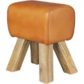 Massivart Sitz- & Fußhocker Echtleder Mango massiv lackiert - SORNAS