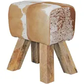 Massivart Sitz- & Fußhocker Echtleder Mango massiv lackiert - VENROS