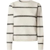 Pepe Jeans für Damen. PL7000044 Carmela Streifen-Pullover off-white (M), Weiß, Lässig, Polyester