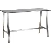 Solpuri Bari Bartisch Edelstahl 175x68 cm