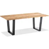 Niehoff - Teak-Gartentisch Noah - Aluminium 220 x 95 cm Teak recycelt Trapezkufe