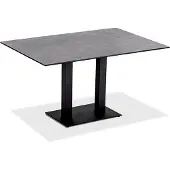 Niehoff - Rechteckiger Bistrotisch - Teak Teak geölt Stahl Anthrazit 140 x 95 cm