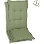GO-DE Textil, Sesselauflage Hochlehner, 2er Set, Farbe: hellgruen, Maße: 120 cm x 50 cm x 7 cm, Rueckenhoehe: 70 cm