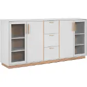 CALICOSY Highboard Sideboard Split | steingrau / Jackson Hickory