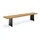NIEHOFF SITZMÖBEL Tree-Top Einzelbank Hohlwangengestell Eisen Schwarz geölt Platte 40mm
