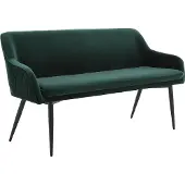 SalesFever Sitzbank "Komfortable Sitzbank", grün (tannengrün, schwarz, schwarz), B:160cm H:85cm T:61cm, Metall, Polyester, Sitzbänke, Sitzbank, mit Armlehnen und Rückensteppung