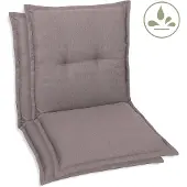 GO-DE Textil, Sesselauflage Niederlehner, 2er-Set, Farbe: taupe, Maße ca.: 100 cm x 50 cm x 7 cm
