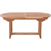 Möbilia Gartentisch oval 180 cm | ausziehbar auf 240 cm | mit Schirmaussparung | B 180 x T 100 x H 75 cm | natur | 11020017 | Serie GARTEN