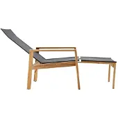 Solpuri Safari Deck Chair, inkl. Hocker Teak/Softex coal