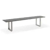 Niehoff - Gartenbank Nemo - HPL HPL Granit 220 x 40 cm Edelstahl gebürstet