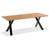 Niehoff Noah Tisch Aluminium X-Gestell Anthrazit/Teak