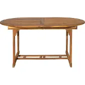 Möbilia Gartentisch ausziehbar Akazie natur 150/200x100x75 cm