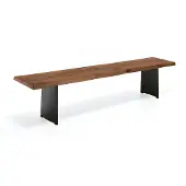 NIEHOFF SITZMÖBEL Tree-Top Einzelbank Hohlwangengestell Eisen Schwarz geölt Platte 40mm