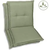 GO-DE Textil, Sesselauflage Niederlehner, 2er Set, Farbe: hellgruen, Maße: 100 cm x 50 cm x 7 cm, Rueckenhoehe: 52 cm