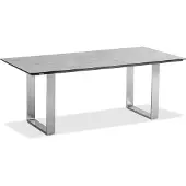 Niehoff - HPL-Gartentisch Noah - Edelstahl 160 x 95 cm HPL Zement Profilkufe