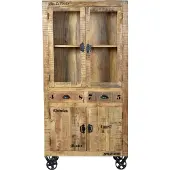 SIT Möbel RUSTIC Vitrine lackiertes Mangoholz mit starken Gebrauchsspuren Natur Antik