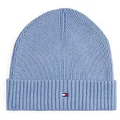 Tommy Hilfiger Strickmütze "TH FLAG PIMA COTTON BEANIE" Beanie mit Logostickerei, mit Kaschmiranteil Unisex