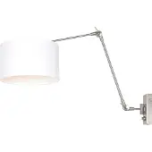 Steinhauer Wandleuchte Prestige Chic 1-flammig Stahl gebürstet / Chintz weiß 80x30cm
