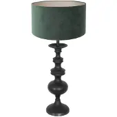 Steinhauer Klassische Tischlampe Lyons C mit grüner Samthaube