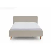 Meise Mattis Polsterbett 160x200cm Holzfuß Kopfteil Glatt Beige