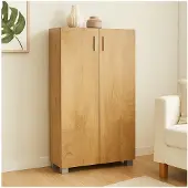 HTI Sideboard Kommode mit 2 Türen Baumscheibe Schrank mit Stauraum 60 x 115 cm