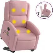 vidaXL Massagesessel mit Aufstehhilfe Rosa Samt