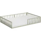 VitaliSpa Bodenbett aus Metall Minno Greige 140x200 mit Matratze, Model 57761