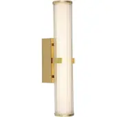 Licht-Erlebnisse LED Spiegelleuchte Metall Glas Dimmer IP44 H: 43 cm in Gold länglich 3000 K warmweißes Licht 1309 lm
