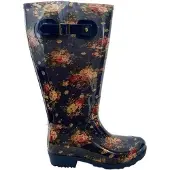 Wide Wellies Gummistiefel Flowers Blau Wadengröße 2XW/3XW-Schuhgröße 43