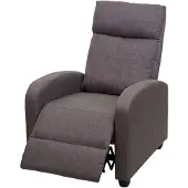 Mendler Fernsehsessel MCW-F76, Relaxsessel Sessel Liegesessel, Liegefunktion verstellbar Stoff/Textil grau-braun