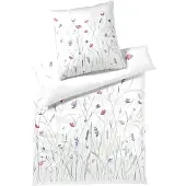 Elegante Mako-Satin Bettwäsche-Garnitur Highlife Farbe weiss Größe 135x200+80x80
