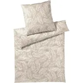 Elegante Mako-Satin Bettwäsche Maison Leaves natur 135x200 cm + 80x80 cm